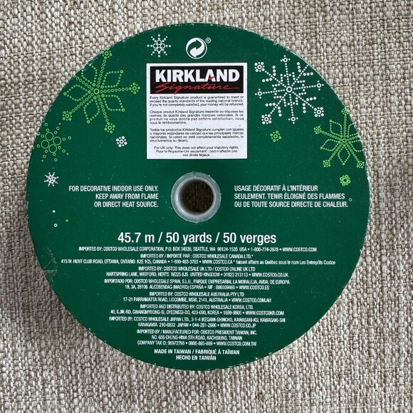 3 Rolls Holiday Kirkland Wire-edged Ribbon, 120 yards approx total - Picture 4 of 6